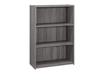 BOOKCASE - 36"H / GREY WITH 3 SHELVES