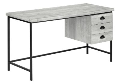 COMPUTER DESK - 55"L / GREY RECLAIMED WOOD / BLACK METAL