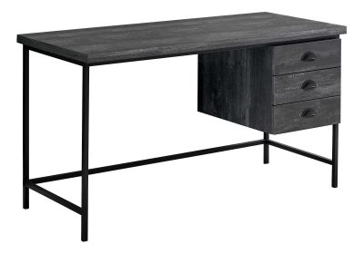 COMPUTER DESK - 55"L / BLACK RECLAIMED WOOD / BLACK METAL
