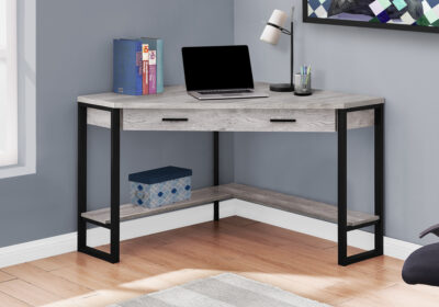 COMPUTER DESK - 42"L / GREY RECLAIMED WOOD CORNER