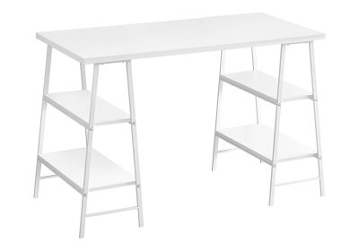 COMPUTER DESK - 48"L / WHITE / WHITE METAL