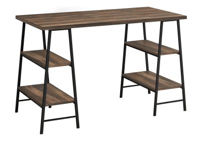 COMPUTER DESK - 48"L / BROWN RECLAIMED WOOD / BLACK METAL