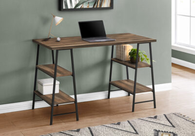 COMPUTER DESK - 48"L / BROWN RECLAIMED WOOD / BLACK METAL