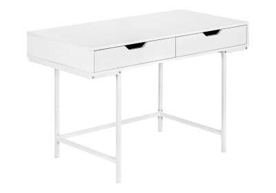 COMPUTER DESK - 48"L / WHITE / WHITE METAL
