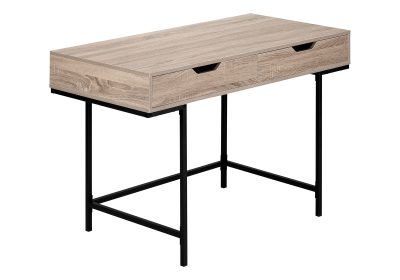 COMPUTER DESK - 48"L / DARK TAUPE / BLACK METAL