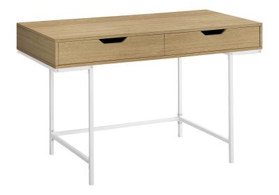 COMPUTER DESK - 48"L / NATURAL / WHITE METAL