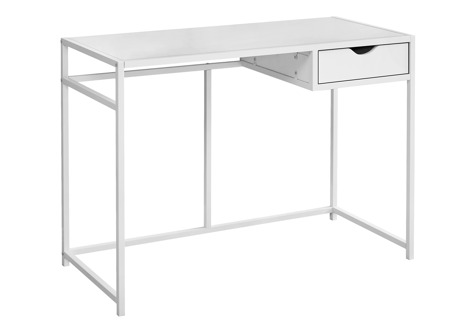 COMPUTER DESK - 42"L / WHITE / WHITE METAL - Image 2