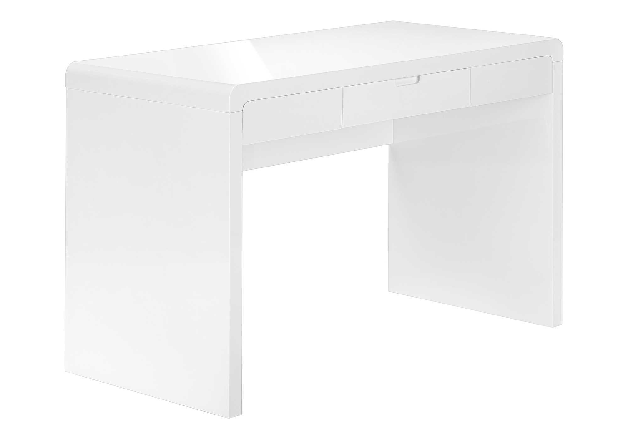 COMPUTER DESK - 48"L / HIGH GLOSSY WHITE / STORAGE DRAWER - Image 2