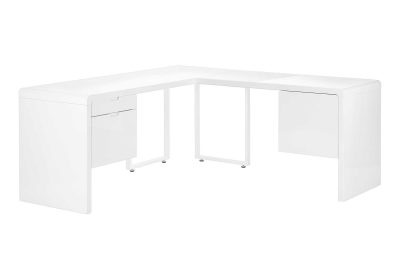 COMPUTER DESK - 72"L / HIGH GLOSSY WHITE LEFT/ RIGHT FACE