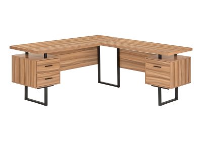 COMPUTER DESK - 70"L / RECLAIMED WOOD / BLACK METAL / L/R