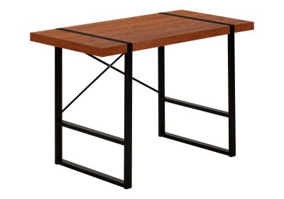 COMPUTER DESK - 48"L / CHERRY / BLACK METAL