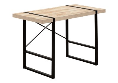 COMPUTER DESK - 48"L / NATURAL / BLACK METAL