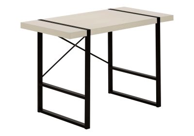 COMPUTER DESK - 48"L / MODERN TAUPE / BLACK METAL