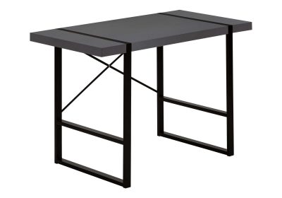 COMPUTER DESK - 48"L / MODERN GREY / BLACK METAL