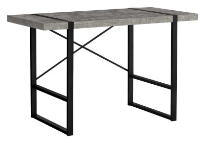 COMPUTER DESK - 48"L / GREY CONCRETE-LOOK / BLACK METAL