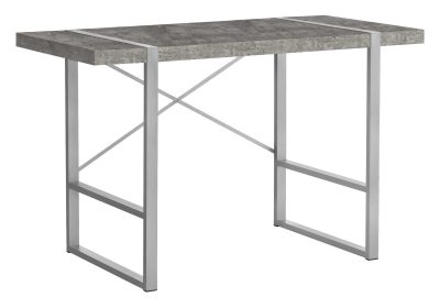 COMPUTER DESK - 48"L / GREY CONCRETE-LOOK / SILVER METAL