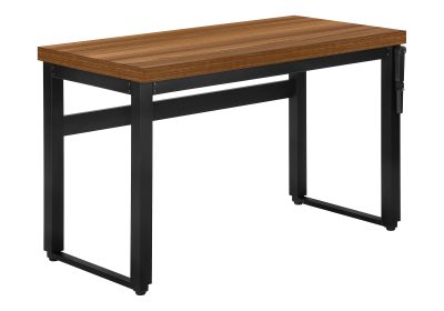 COMPUTER DESK - 48"L / WALNUT / ADJ.HEIGHT/ BLACK METAL