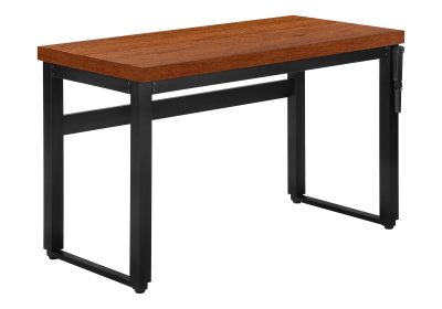 COMPUTER DESK - 48"L / CHERRY / ADJ.HEIGHT/ BLACK METAL