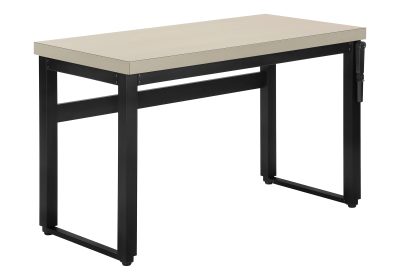 COMPUTER DESK - 48"L / MODERN TAUPE / ADJ.HEIGHT/ BLACK