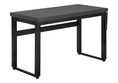 COMPUTER DESK - 48"L / MODERN GREY / ADJ.HEIGHT/ BLACK