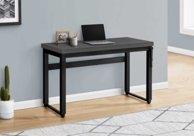 COMPUTER DESK - 48"L / MODERN GREY / ADJ.HEIGHT/ BLACK