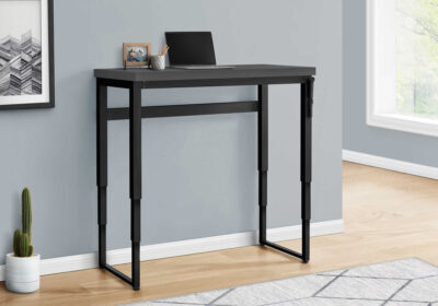 COMPUTER DESK - 48"L / MODERN GREY / ADJ.HEIGHT/ BLACK