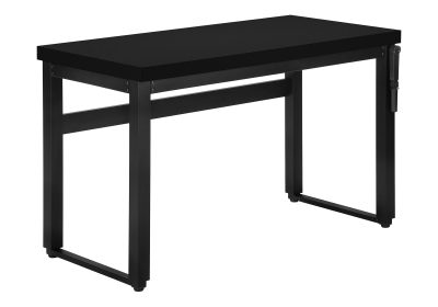 COMPUTER DESK - 48"L / BLACK / ADJ.HEIGHT/ BLACK METAL
