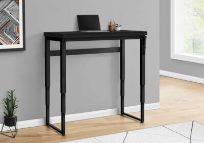 COMPUTER DESK - 48"L / BLACK / ADJ.HEIGHT/ BLACK METAL