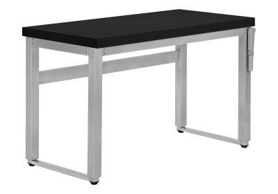 COMPUTER DESK - 48"L / BLACK / ADJ.HEIGHT/ SILVER METAL