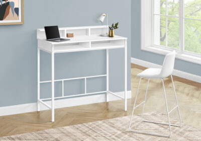 COMPUTER DESK - 48"L / WHITE / WHITE STANDING HEIGHT
