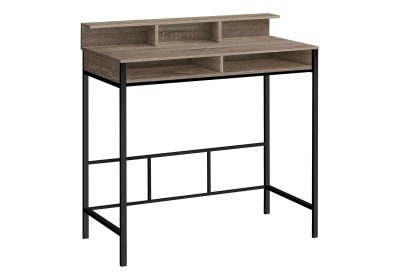 COMPUTER DESK - 48"L / DARK TAUPE / BLACK STANDING HEIGHT
