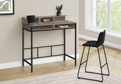 COMPUTER DESK - 48"L / DARK TAUPE / BLACK STANDING HEIGHT