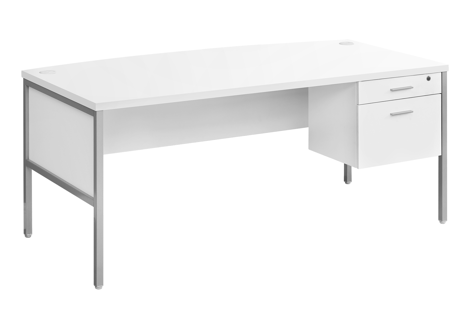 COMPUTER DESK - 72"L WHITE / SILVER COMMERCIAL GRADE - Image 2