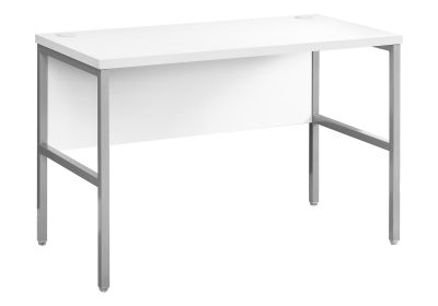 COMPUTER DESK - 48"L WHITE / SILVER COMMERCIAL GRADE