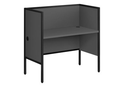 OFFICE CUBICLE - 48"L GREY / BLACK COMMERCIAL GRADE DESK