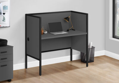 OFFICE CUBICLE - 48"L GREY / BLACK COMMERCIAL GRADE DESK