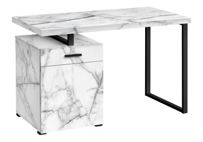 COMPUTER DESK - 48"L / WHITE MARBLE LEFT OR RIGHT FACING