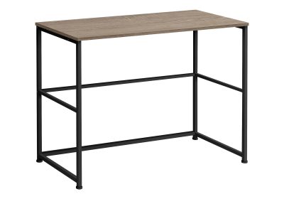 COMPUTER DESK - 40"L / DARK TAUPE / BLACK METAL