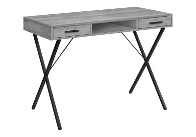 COMPUTER DESK - 42"L / GREY / BLACK METAL