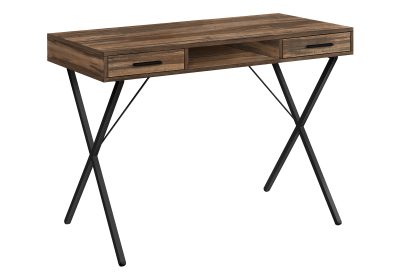COMPUTER DESK - 42"L / BROWN RECLAIMED WOOD / BLACK METAL