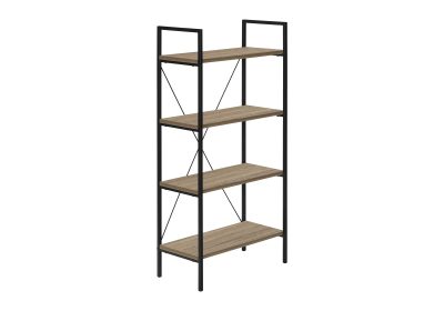 BOOKCASE - 48"H / DARK TAUPE / BLACK METAL