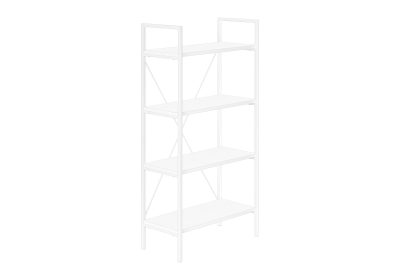 BOOKCASE - 48"H / WHITE / WHITE METAL