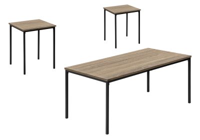 TABLE SET - 3PCS SET / DARK TAUPE / BLACK METAL