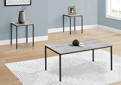 TABLE SET - 3PCS SET / GREY / BLACK METAL