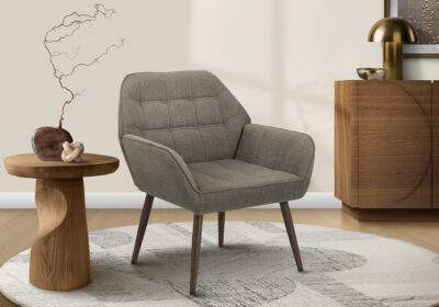 ACCENT CHAIR - 33"H / LIGHT BROWN FABRIC