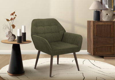 ACCENT CHAIR - 33"H / DARK GREEN FABRIC