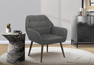 ACCENT CHAIR - 33"H / LIGHT GREY FABRIC