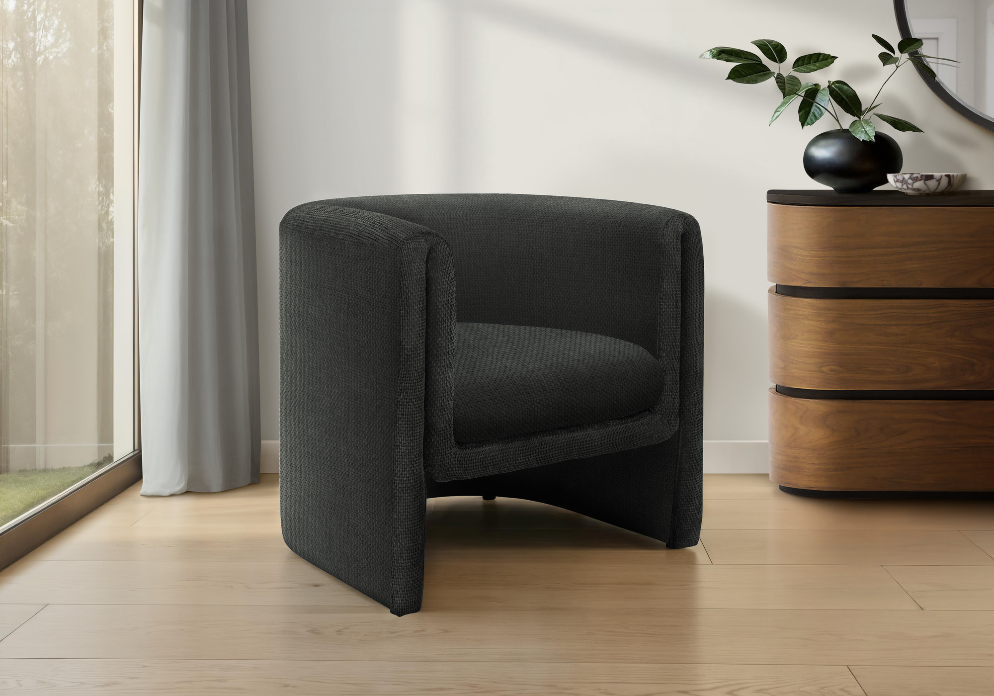 ACCENT CHAIR - 29"H / BLACK FABRIC