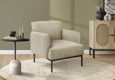 ACCENT CHAIR - 33"H / BEIGE FABRIC
