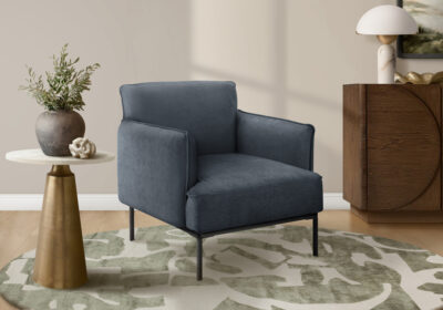 ACCENT CHAIR - 33"H / BLUE FABRIC